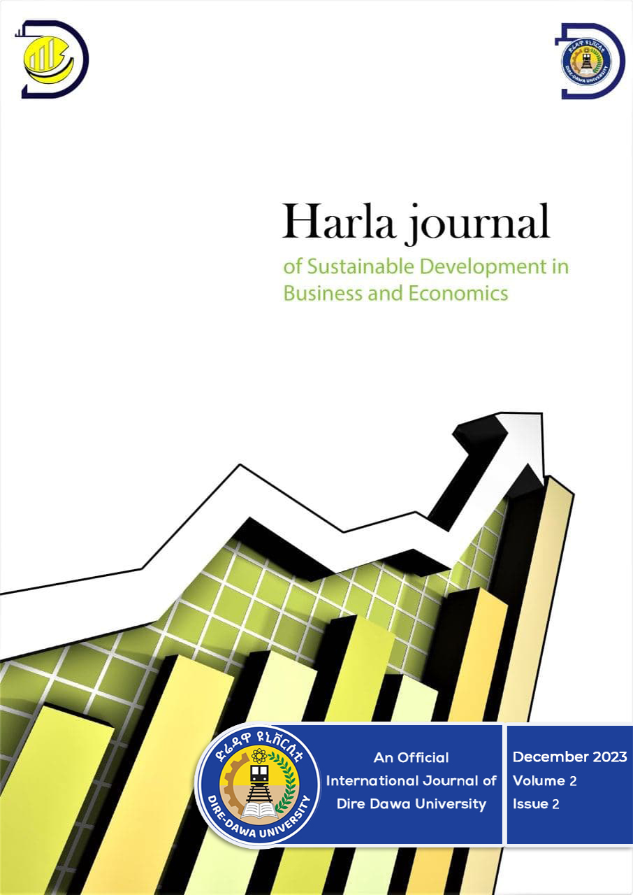 Harla Journal of Sustainable Development in Business and Economics Volume 2, Issue 2 cover page